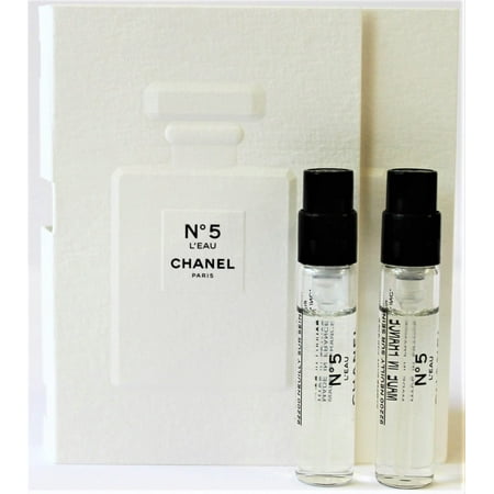 cHANEL No 5 LEAU EDT Spray Perfume Samples 005oz 15ml EAcH NEW x2