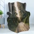 thumbnail image 4 of Adventure Soft Flannel Fleece Blanket, Straight Highway in Northern California United States Nature Photography, Cozy Plush for Indoor and Outdoor Use, 70" x 90", Forest Green Grey, by Ambesonne, 4 of 5