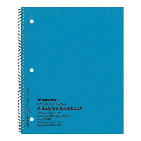 Rediform Kolor Kraft Cover 3 Hole Punched 1-Subject Notebook