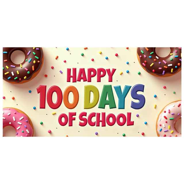 Happy 100 Days of School Colorful Banner Backdrop Decorations Photo Props Classroom Background Event Supplies