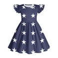 thumbnail image 6 of THDHVS Girls Dresses,Dresses for Girls,Kid's Summer Independence Day Print Short Sleeve Ruffled Round-Neck Dress with Pockets Multicolor 7-8 Years, 6 of 6