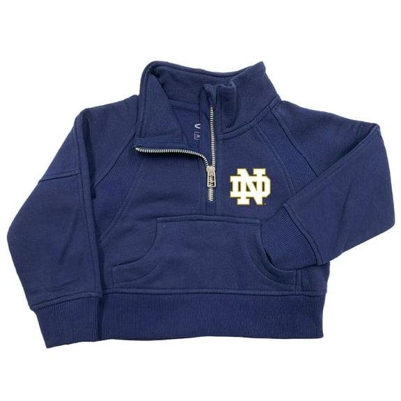Girls Toddler Garb Navy Notre Dame Fighting Irish Cropped Dawn Funnel Neck Half-Zip Sweatshirt