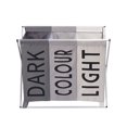 thumbnail image 1 of Large Folding Laundry Basket Clothes Bin Organiser Light & Dark 3 Section Hamper, 1 of 6