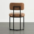 thumbnail image 6 of Spruce & Spring Modern Low-Back Metal Dining Chair with Upholstered Seat Set of 2, Brown&Black Metal Frame, 6 of 8