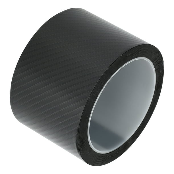 Tira de umbral para automóviles Unique Bargains de 2.76"x197" para la mayoría de los automóviles y SUV, exterior antiarañazos, patrón de fibra de carbono negro