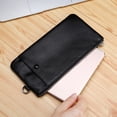 thumbnail image 4 of Wristlet Phone Purse Solid Color Portable Genuine Leather Card Wallet Zip Wallet, 4 of 10