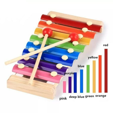 Sricam Xylophone Musical Toy with Child Safe Mallets,Musical Cards and Harmonica Included,Best Holiday/Birthday DIY Gift Idea for Your Mini