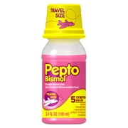 Pepto Bismol Liquid for Upset Stomach and Diarrhea Relief, over-the-Counter Medicine, Travel 3.4 oz