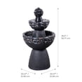 thumbnail image 3 of Teamson Home 3-Tier Zen-Style Outdoor Water Fountain–Realistic Stone Finish with Adjustable Flow & Electric Pump, Dark Gray, 3 of 12