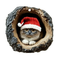 HomeDM Christmas Tree Acrylic Animal Ornaments 2D Flat Hanging Pendant for Xmas Tree Decorations 8cm/3.15" Cute Forest Animals for Holiday Xmas Tree Home Indoor Party Gift