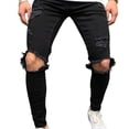 thumbnail image 1 of Jumpingount Hombre Verano Adelgazante Hiphop Estilo Pantalones Poliéster Pantalones elásticos Agujero Jeans Ropa para oficina al aire libre Casual Prendas para la parte inferior del cuerpo SG Jumpingount AP015453-04, 1 of 6
