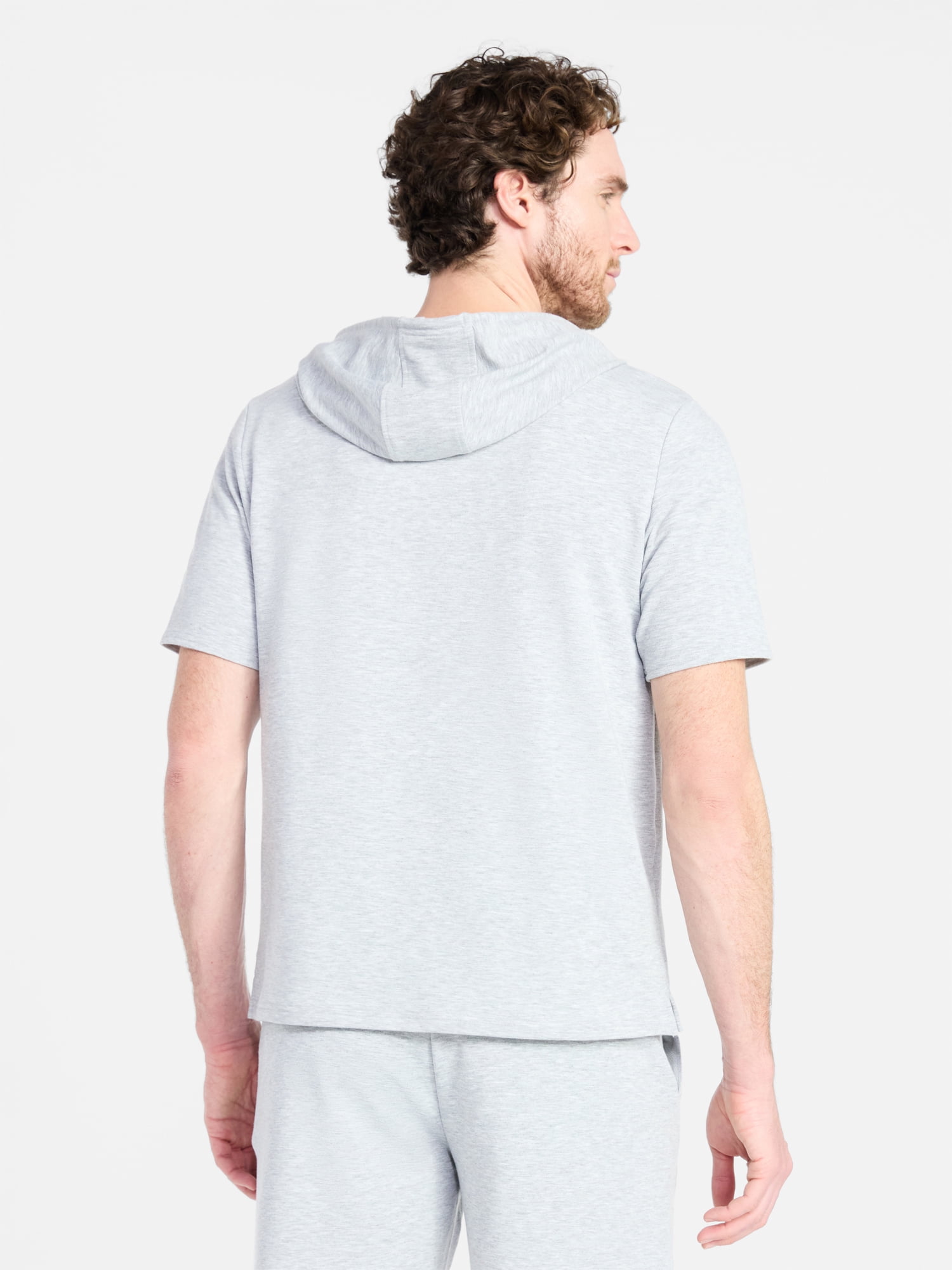Athletic Works Men's and Big Men's Performance Coach Style Short Sleeve Hoodie Sweatshirt, Sizes XS-5XL