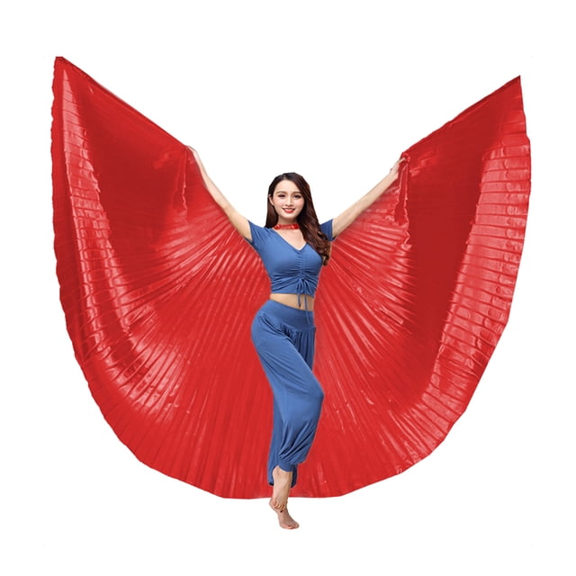 Advancent Ala de danza del vientre de 360 grados con palo telescópico, disfraces para adultos, accesorios de baile para mujeres, Type9 NO9