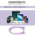 thumbnail image 7 of Liquipel Powertek iPad & iPhone Charger Cable, Fast Charging 6ft MFI Certified Lightning to USB Cord, Velvet - Purple, 7 of 7