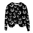 thumbnail image 6 of Towmus Women's Halloween Shirts Casual Long Sleeve Funny Face Pumpkin Shirts, 6 of 7