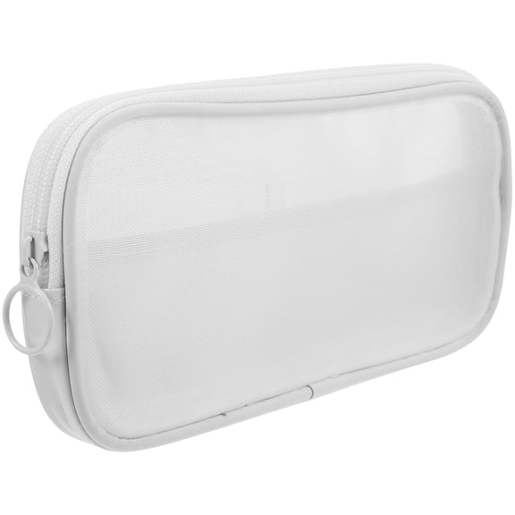 Nicehomfit Small White Nylon Makeup Bag for Travel and Storage Organizer