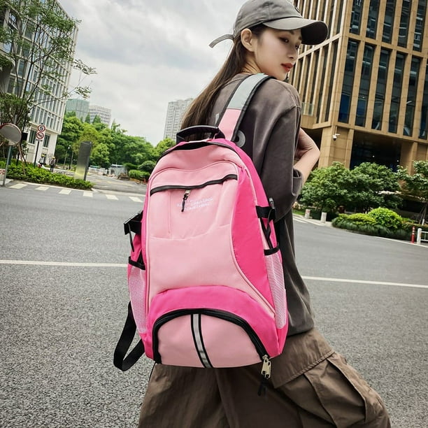 Unisex Gym Backpack Large Travel Backpack Sports Backpack for Women Man School Backpack Pink