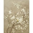 thumbnail image 3 of Gango Home Decor Contemporary White Cherry Blossom I & II Neutral Crop Bird; Two 11x14in Art Prints in Brown Frames, 3 of 6