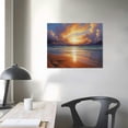 thumbnail image 4 of Orinice Canvas Prints Wall Art, Sunset Ocean Beach Pictures, Photo Paintings for Living Room Bedroom, Seascape Waves Landscape, Giclee Artwork, Beach Home Decor, Print, Canvas Print 20x16in, 4 of 6