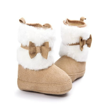 Baby Bowknot Keep Warm Soft Sole Snow Boots Soft Crib Shoes Toddler