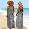 thumbnail image 2 of Omexry Beach Dresses for Women Summer Dress for Women Fashion Sleeveless Backless Cami Dresses Spaghetti Strap Flowy Long Sundress withback Black XL, 2 of 9