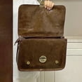 thumbnail image 5 of Fgnfyis School Backpack Student Autumn Winter Buckle Mailman College Style Commuting Briefcase Crossbody Kids Backpack Brown, 5 of 6
