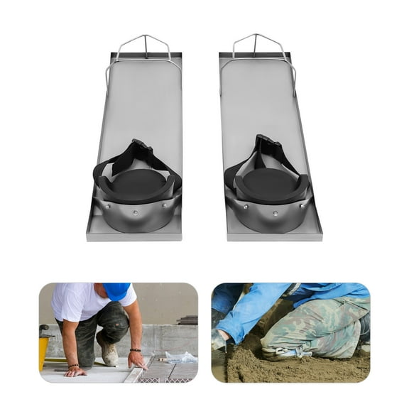Concrete Slider Knee Boards, Stainless Steel Kneeler Board with Pads & Straps for Concrete Finishing 28'' X 8''