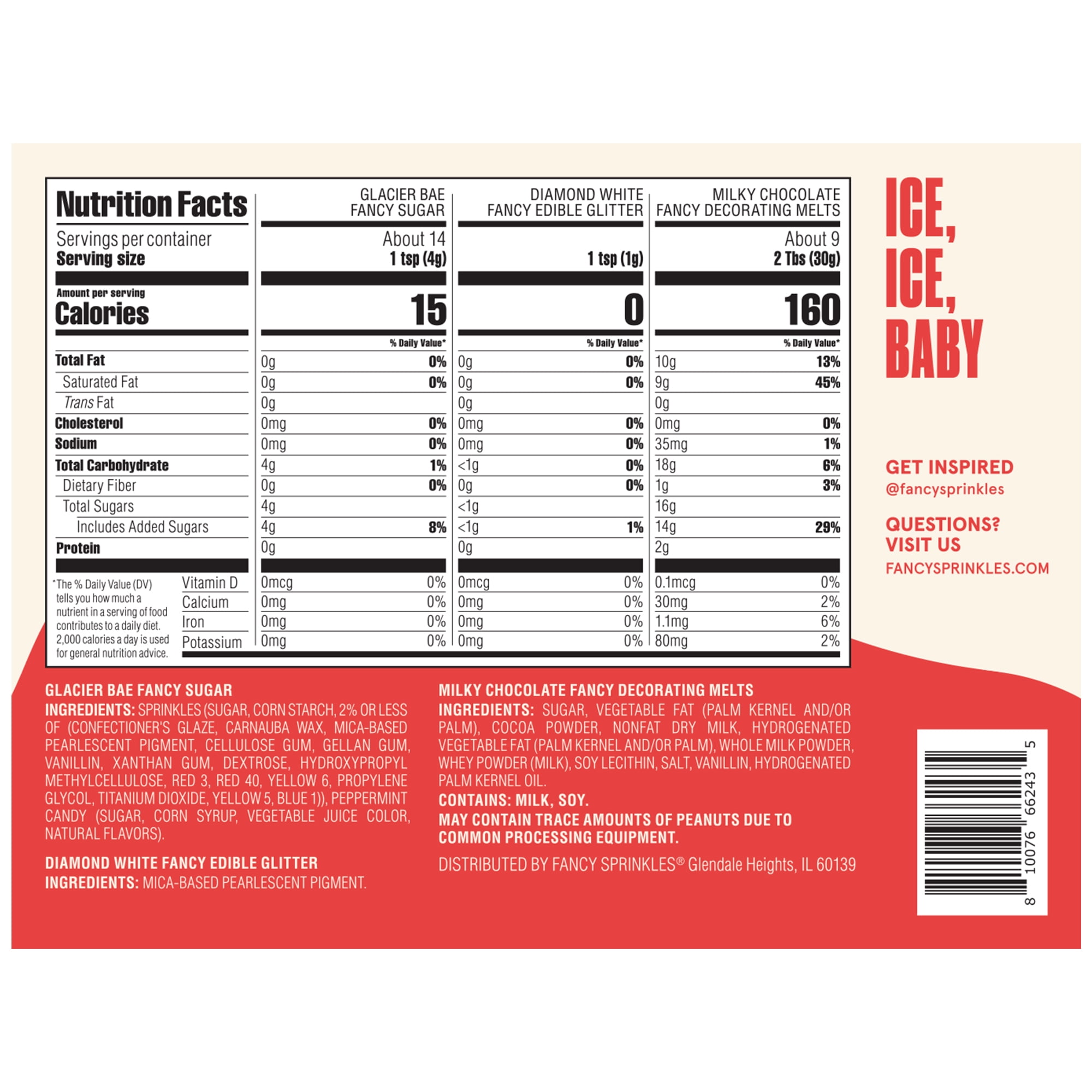 Fancy Sprinkles If Looks Could Chill Holiday Dessert Decorating Kit, 12.1 oz