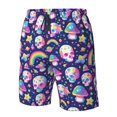 thumbnail image 4 of Susaid Skull mushroom rainbow space Print Men's Swim Trunks Hawaiian Bathing Mesh Lining Suit Swimsuits Beach Shorts with Pockets-XX-Large, 4 of 6