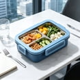 thumbnail image 5 of TACILIP Classroom Supplies, 1PCS Bento Box Lunch Box 3 Compartment Snack Containers Reusable Lunch Box Lunch Containers For Home Travel Work 720ml Equipped With Plastic Tableware, Teacher Gifts, 5 of 7