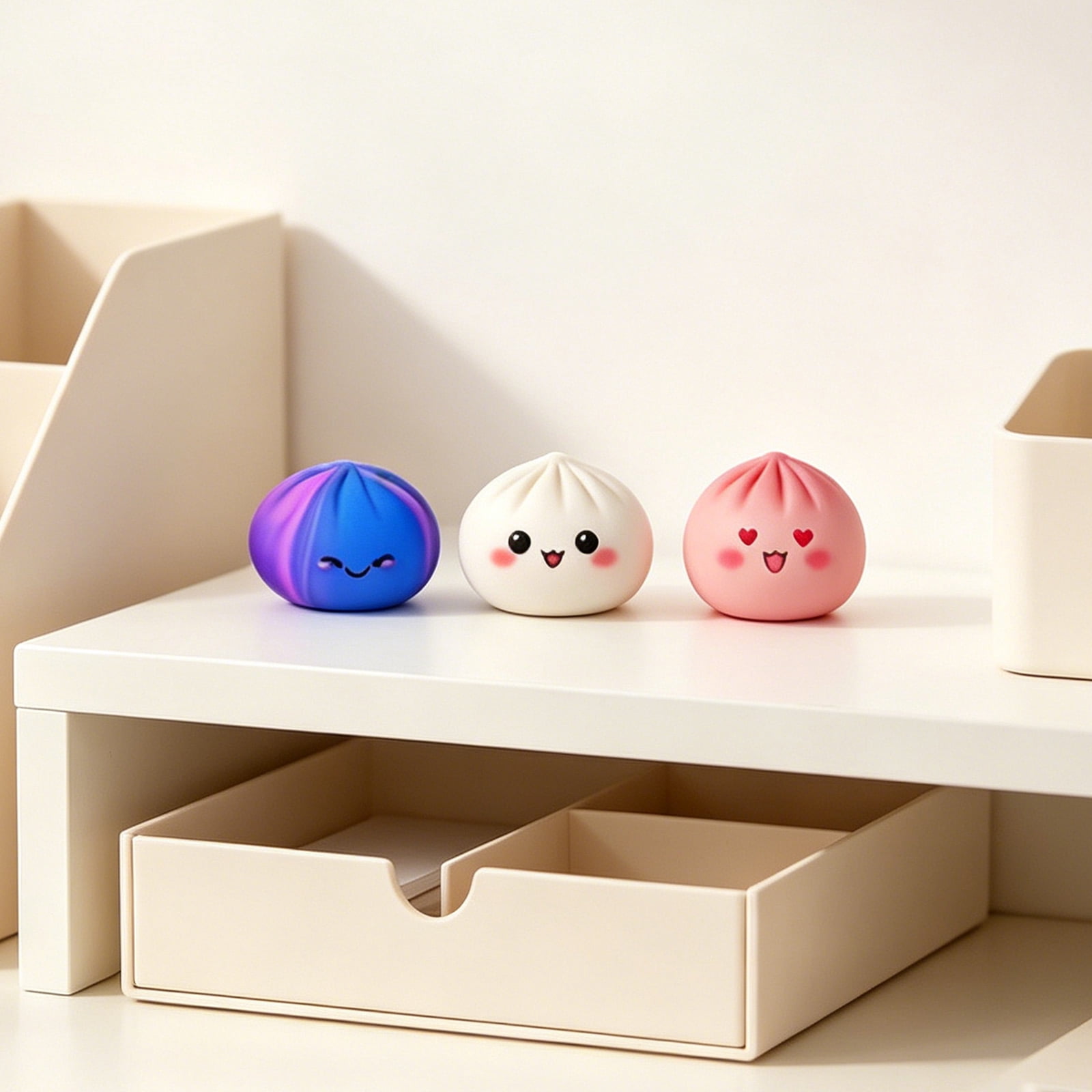24Pcs Colorful Dumpling Squishy Advent Calender, Mystery Large Dumpling Squishy Blind Box, Squishy Dumpling Doll with Cute Expressions, Silicone Bun Dolls, Hand Pinching Decompression Dolls