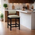 thumbnail image 6 of Meridina Furniture Roundhill Taupe Vegan Leather Upholstered Counter Stool, 6 of 11