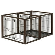 Angle View: 2-In-1 Pet Crate & Play Pen for Small Dogs
