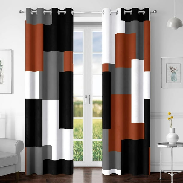 Cortinas opacas Tyrot, color naranja quemado, 100% opacas, 240 x 245 cm