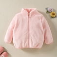 thumbnail image 5 of Povozer Unisex Cute Fleece Lined Sherpa Full-Zip Jacket Coat Winter Hoodie(Pink,24-36M), 5 of 5