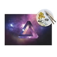 thumbnail image 4 of ZNDUO Placemats, 6 PCS Heat Resistant Stain Resistant Woven PVC Insulation Placemats, Durable Washable Elegant Table Mats for Dining-Triangle Space Stars, 18"x12", 4 of 6