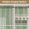 thumbnail image 5 of Chyhomenyc Sage Green Sheer Curtains 84 Inches Long 2 Panels Set, Light Filtering Solid Window Curtain Panels for Living Room, Rod Pocket Soft Voile Curtain Drapes for Bedroom，Each 42"Wx84"L, 5 of 8