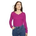 thumbnail image 1 of Women's Long Sleeve V-neck Shirt (Plum Crazy) *Dark Pink, 1 of 8