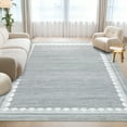 thumbnail image 2 of FairOnly 9'x12'Solid Color Machine Washable Area Rug for Bedroom Home Office UltraThin Low Pile Non Slip Non Shedding Indoor Rug for Modern Living Room Bedroom Kitchen,Grey, 2 of 8