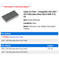 thumbnail image 2 of Cabin Air Filter - Compatible with 2007 - 2015 Mercedes-Benz ML63 AMG 5.5L V8 2008 2009 2010 2011 2012 2013 2014, 2 of 2