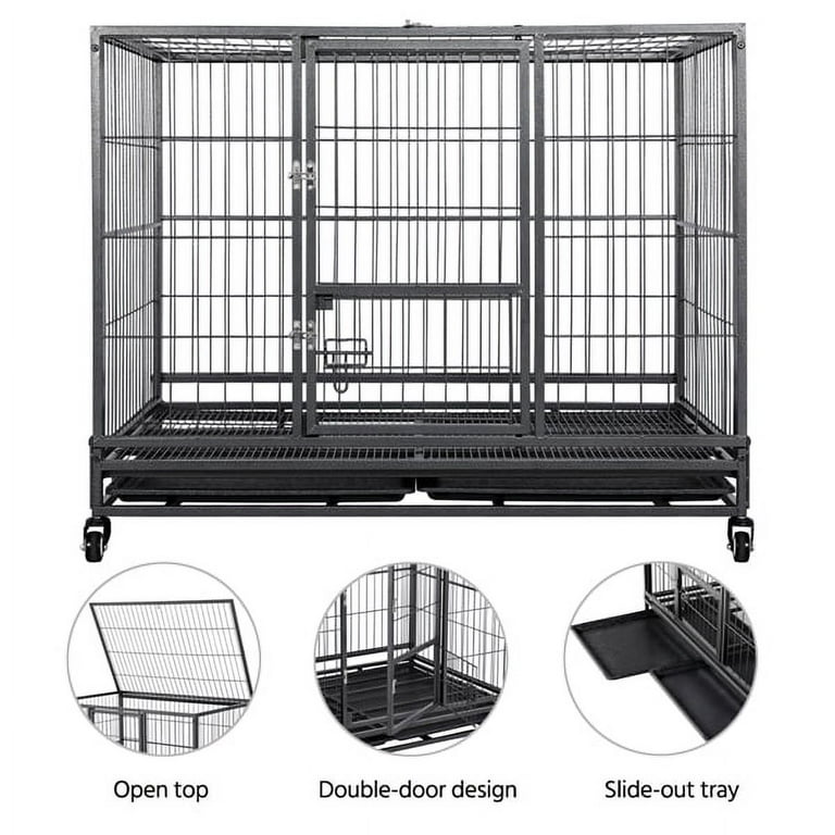 Rolling Dog Crate For Medium Large Dogs Metal Large Dog Cage