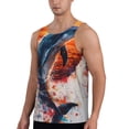 thumbnail image 2 of Bixox Sunset Ocean Watercolor Dolphin Pattern Men's Gym Tank Tops Workout Sleeveless T-Shirts Athletic Muscle Tank Training Bodybuilding Shirts,S-4XL, 2 of 7