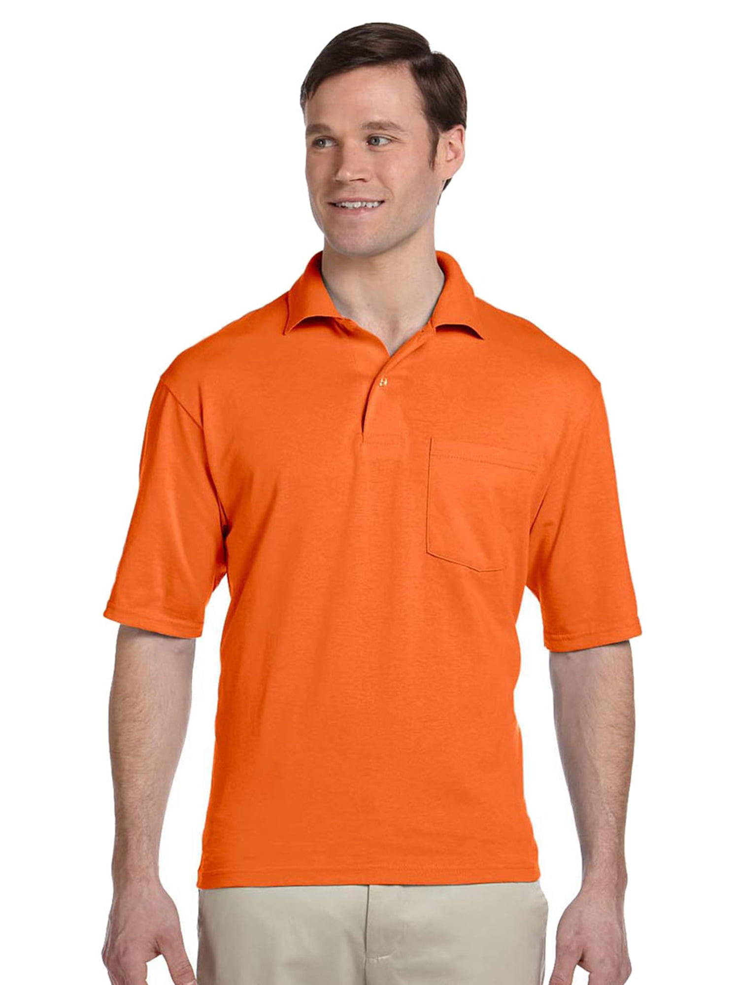 Jerzees Men's Short Sleeves Stain-Resistant Pocket Polo Shirt - Walmart.com