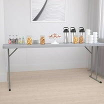 6-Foot Gray Plastic Folding Training Table
