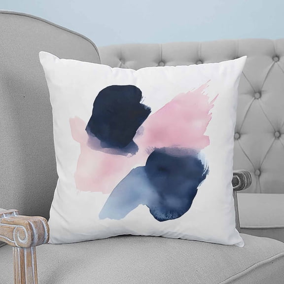 Navy Blue Pink Art Decorative Pillowcase 16''x16'', Abstract Geometric Luxury Throw Pillow Covers Soft Cushion Case for Couch Sofa Bedroom Living Room, Pillowcase Boho Decor