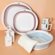 thumbnail image 4 of Juego de 3 lavabos plegables, lavabos portátiles para el hogar, lavandería, baño, cocina, lavabos para bebés y adultos, cesta de lavado portátil de viaje, 4 of 5