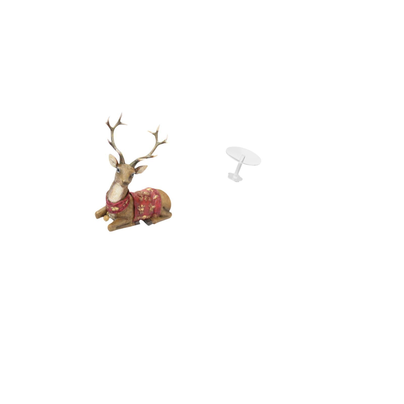 CarpNettore Reindeer Elk Tabletop Ornament Deer Figurine Statue for Living Room Office Bedroom Farmhouse Miniature Dollhouse Round Table Decorations