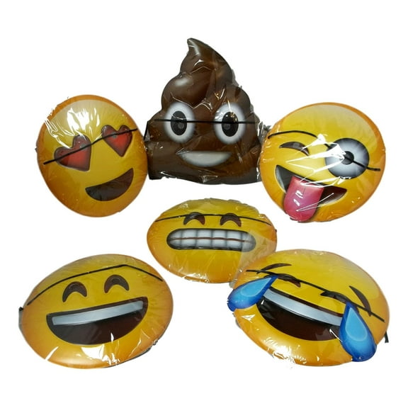 Emoji Plastic Masks 6 Ct  Party Mask Favors