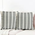 thumbnail image 2 of Decorative Throw Pillow Covers Set of 2 Black Pillow Covers 20x20 inch Throw Pillow Cases Linen Square Pillow Case,Farmhouse Outdoor Modern Botanical Pillow Covers for Couch Sofa Living Room, 2 of 6