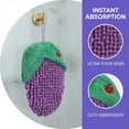 thumbnail image 3 of Unique Bargains Cute Corn Shaped Chenille Hanging Soft Absorbent Hand Towel Purple 8" x 5", 3 of 6